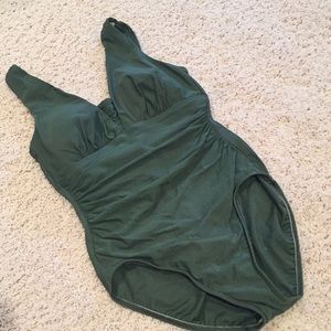 Land’s End Olive Green One Piece Swimsuit